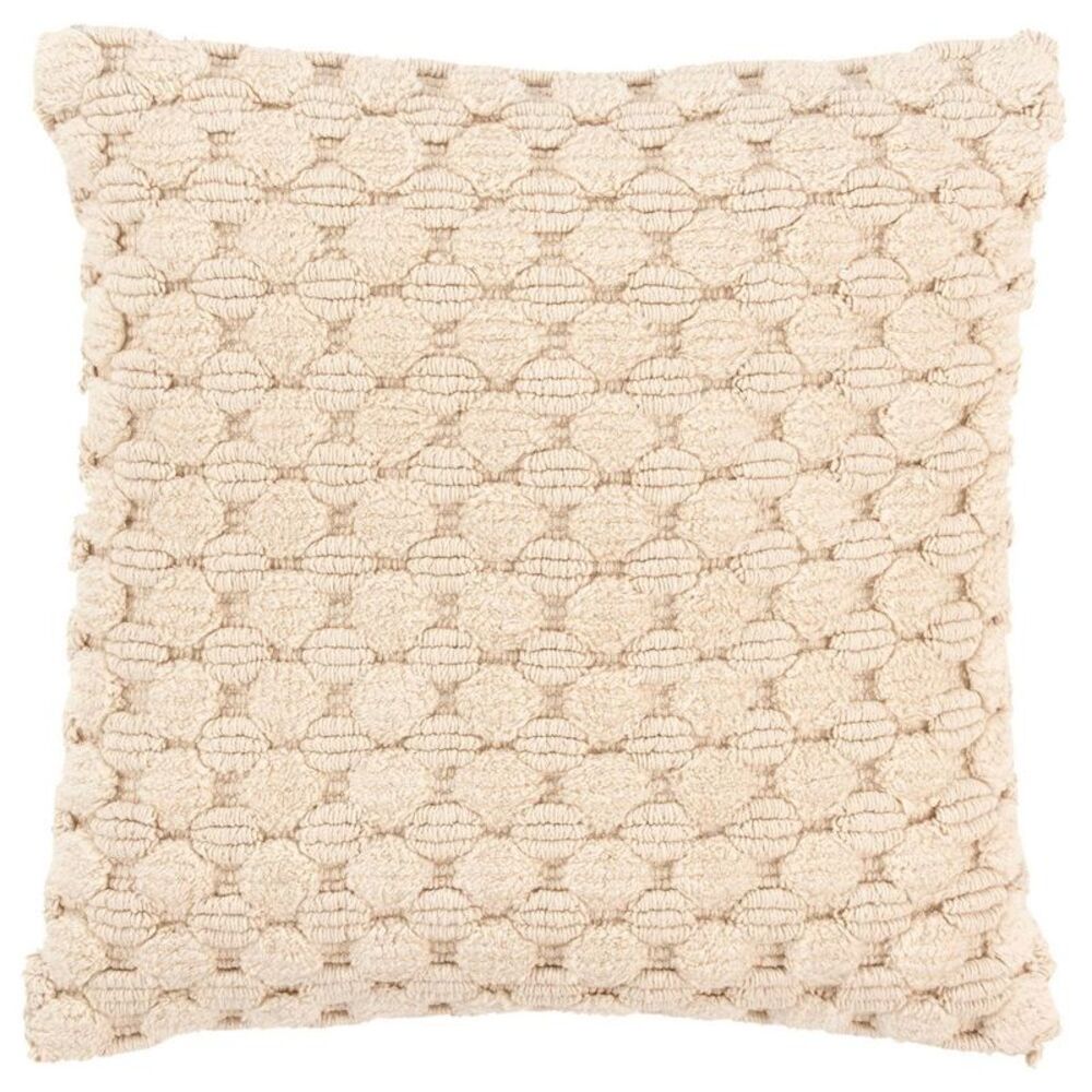 Rizzy Home - 20"x20" Oversize Solid Textured Square Throw Pillo Natural